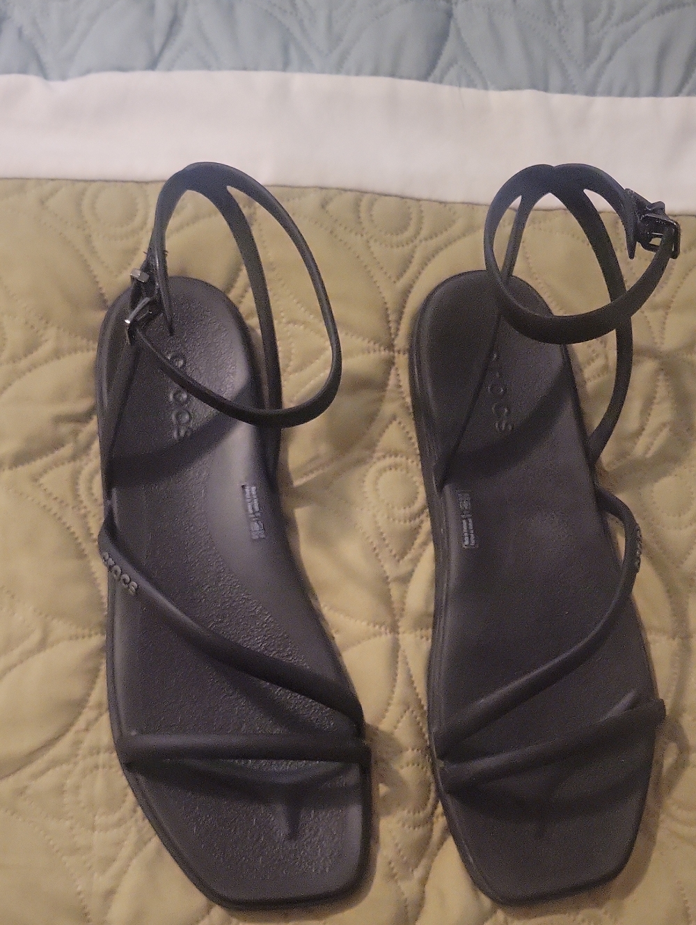 CROCS Black Strappy Ankle‑Tie Sandals for Women